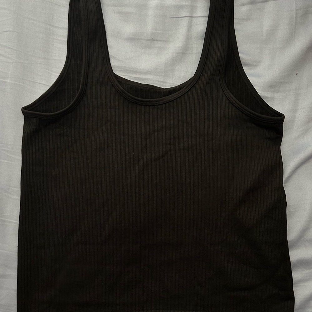 a new day Black Ribbed Tank Top